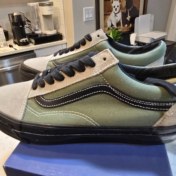 VANS Premium Old Skool 36 MENS SZ 10 Olive Green/Aluminum Grey Sneakers PARK - Picture 5 of 14